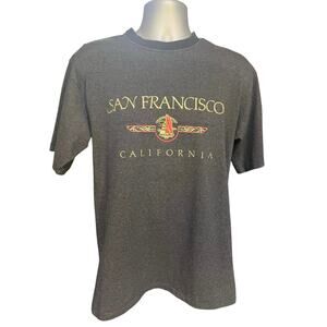 Vintage Belton Gray Short Sleeve Crew Neck San Francisco Graphic T-Shirt Size L